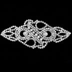 Sew-On Diamante Motif - 120mm x 50mm - Silver