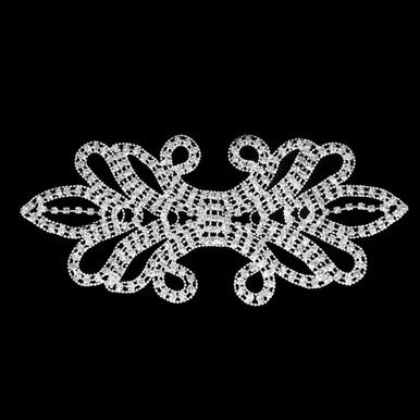Sew-On Diamante Motif - 200mm x 90mm - Silver