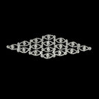 Sew-On Diamante Motif - 200mm x 60mm - Silver