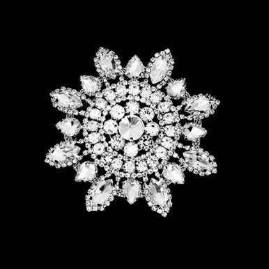 Sew-On Diamante Motif - 110mm x 110mm - Silver