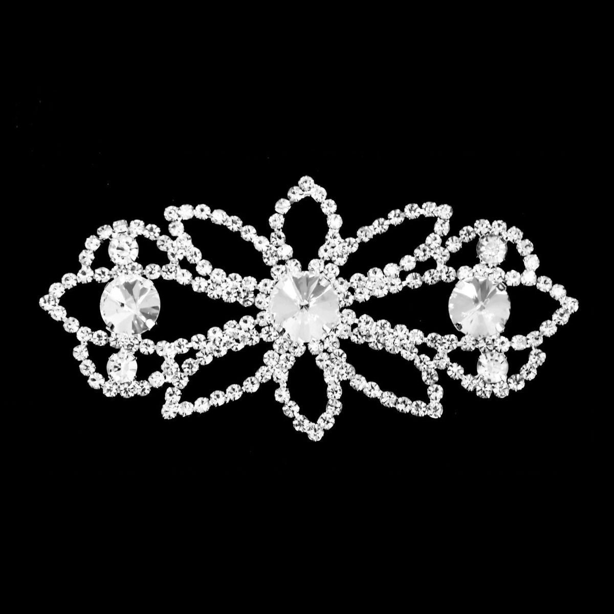 Sew-On Diamante Motif - 100mm x 50mm - Silver