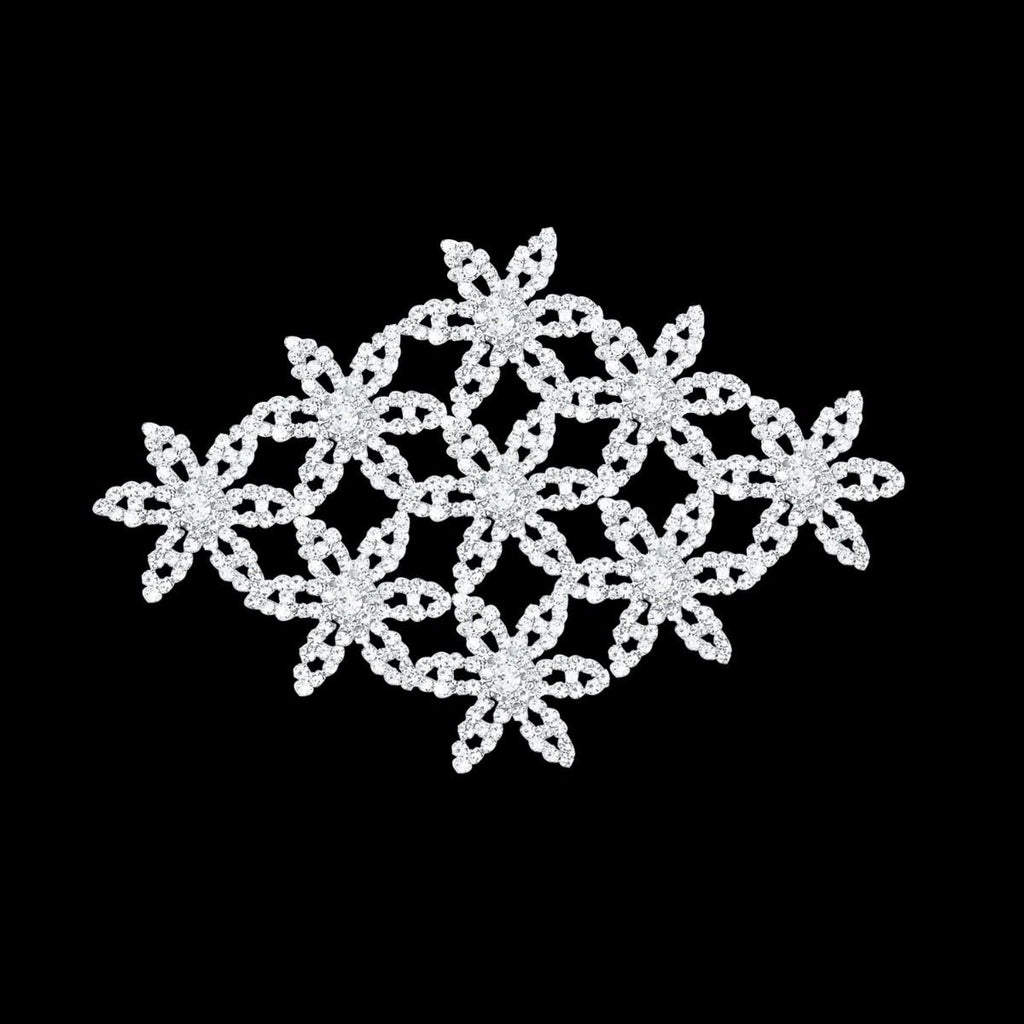 Sew-On Diamante Motif - 160mm x 105mm - Silver
