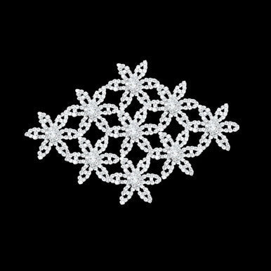Sew-On Diamante Motif - 160mm x 105mm - Silver