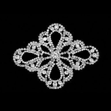 Sew-On Diamante Motif - 110mm x 90mm - Silver