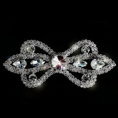 Sew-On Diamante Motif - 60mm x 50mm - Silver