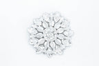 Round Flower Diamante Motif - Silver