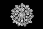 Round Flower Diamante Motif - Silver
