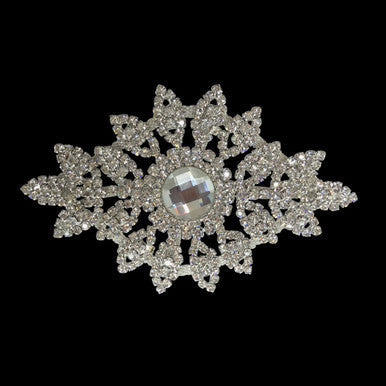 Sew-On Diamante Motif - 120mm x 80mm - Silver