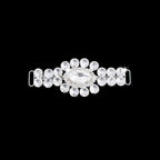 Sew-On Diamante Motif - 125mm x 50mm - Silver