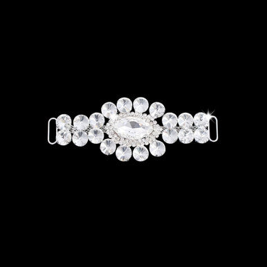 Sew-On Diamante Motif - 125mm x 50mm - Silver