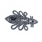 Sew-On Diamante Motif - 160mm x 17mm - Black