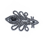 Sew-On Diamante Motif - 160mm x 17mm - Black