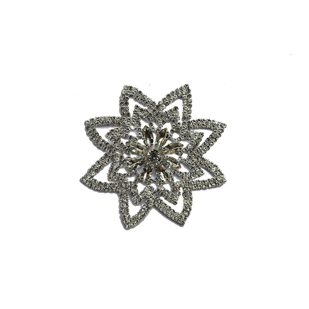Sew-On Diamante Motif - 100mm x 100mm - Silver