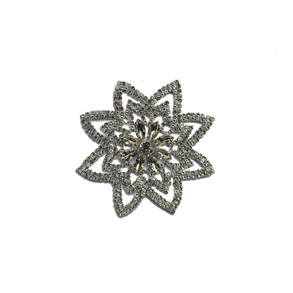 Sew-On Diamante Motif - 100mm x 100mm - Silver