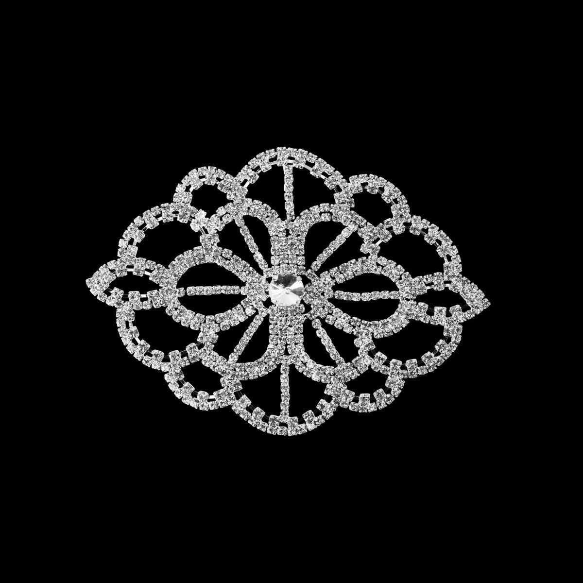 Sew-On Diamante Motif - 175mm x 75mm - Silver