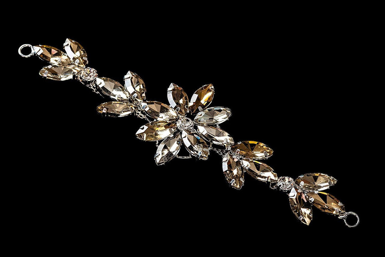 Sew-On Diamante Flower Motif