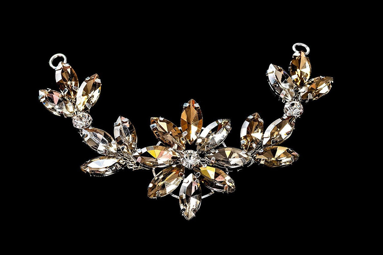 Sew-On Diamante Flower Motif