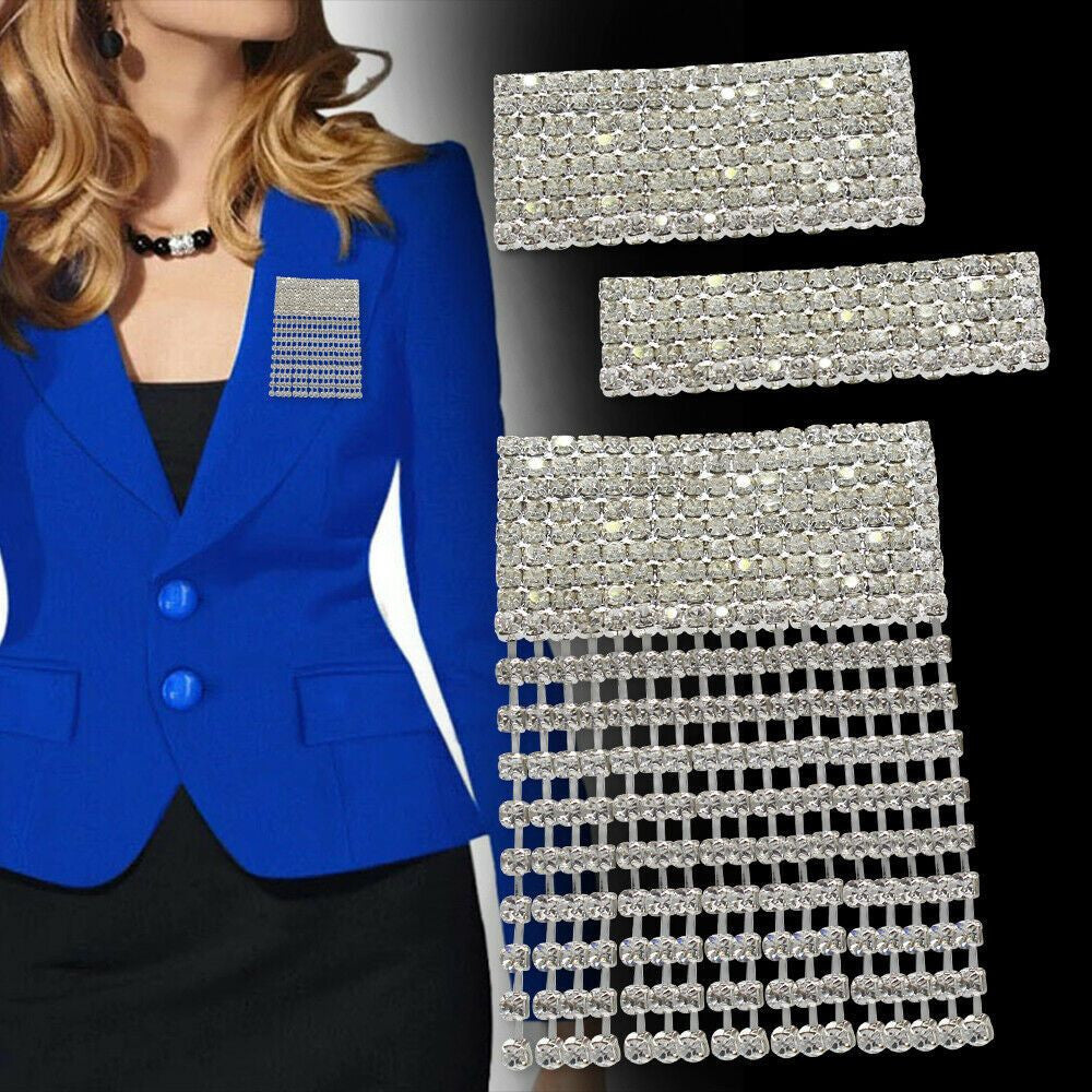 3pc Assorted Diamante Encrusted Brooch Pin Set