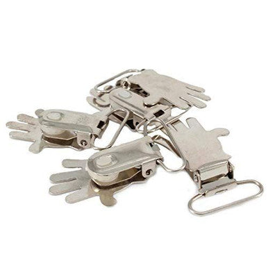 25mm Silver Hand Snap Clip-On Holders with Ring (Pack of 10)