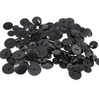 Plastic Buttons, Dome Black - 100g