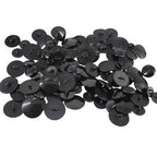 Plastic Buttons, Dome Black - 100g