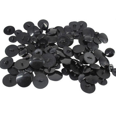 Plastic Buttons, Dome Black - 100g