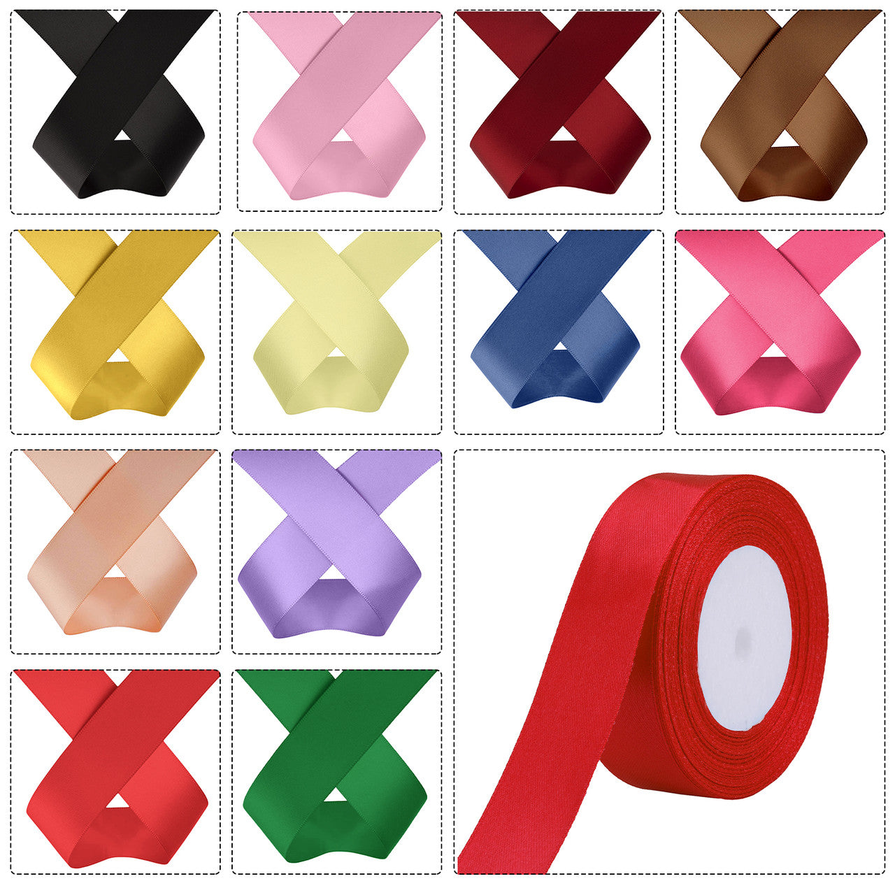 25m Double Sided Satin Ribbon Roll