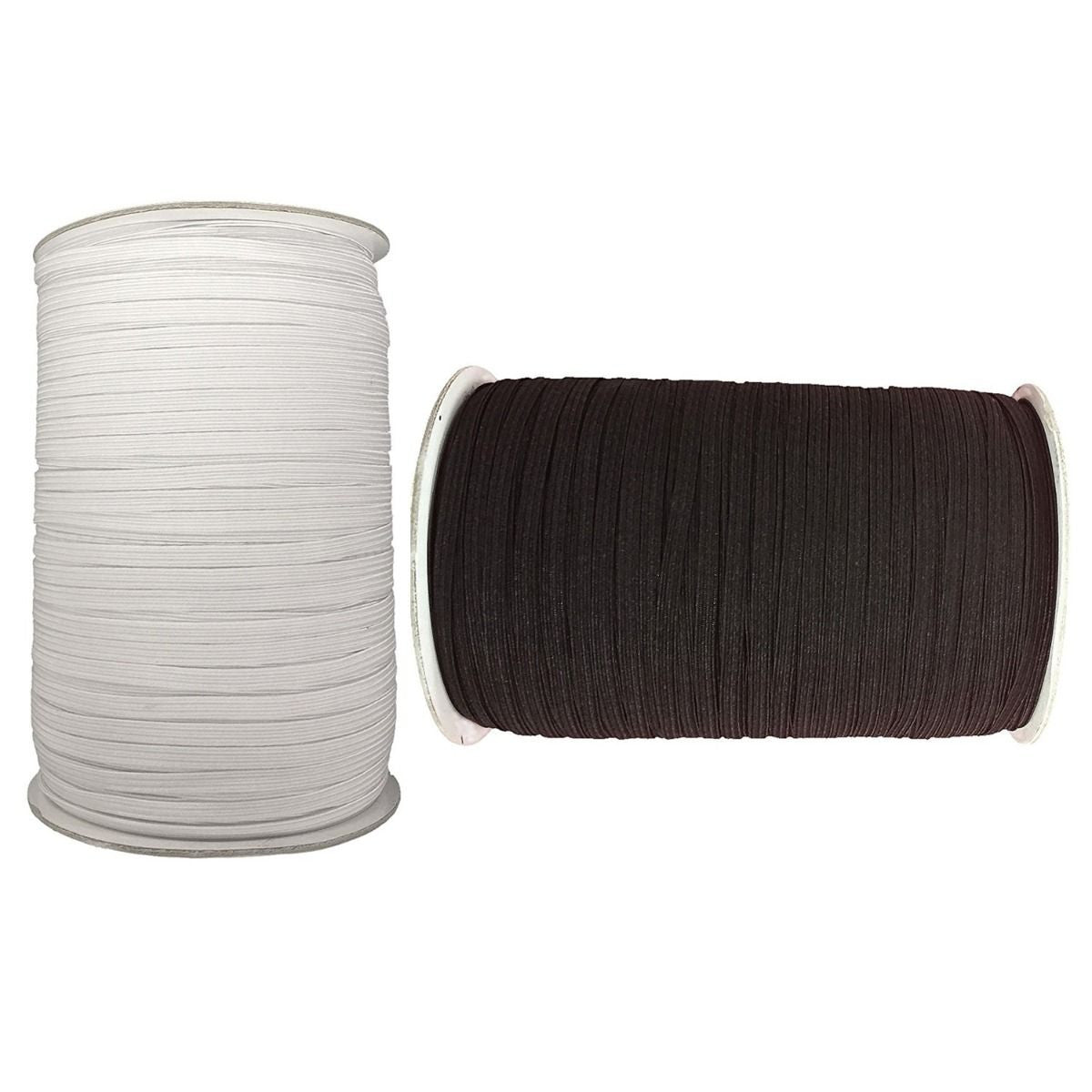 5mm Flat Elastic Cord Black and White