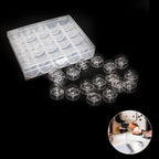 Clear Bobbins with 25-Spool Storage Box