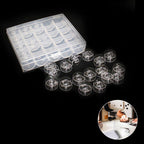 Clear Bobbins with 25-Spool Storage Box