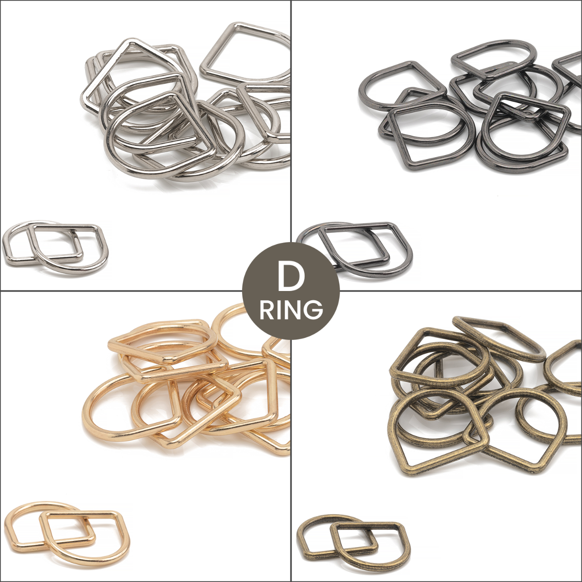 Welded Metal D-Rings - (Pack of 10)