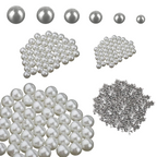 Round Pearl Beads with Grip Pins (Pack of 100)