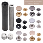 Flat Cap S Spring Press Studs with Fixing Hand Tool (10 Sets)