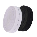 11 Yards Buttonhole Elastic Cord Black & White