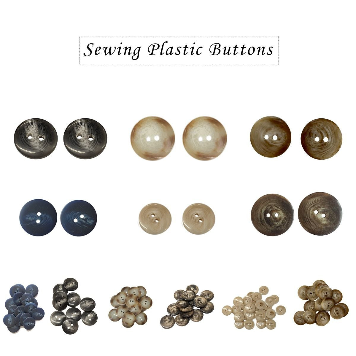 Round Swirl Plastic Buttons (Pack of 10)