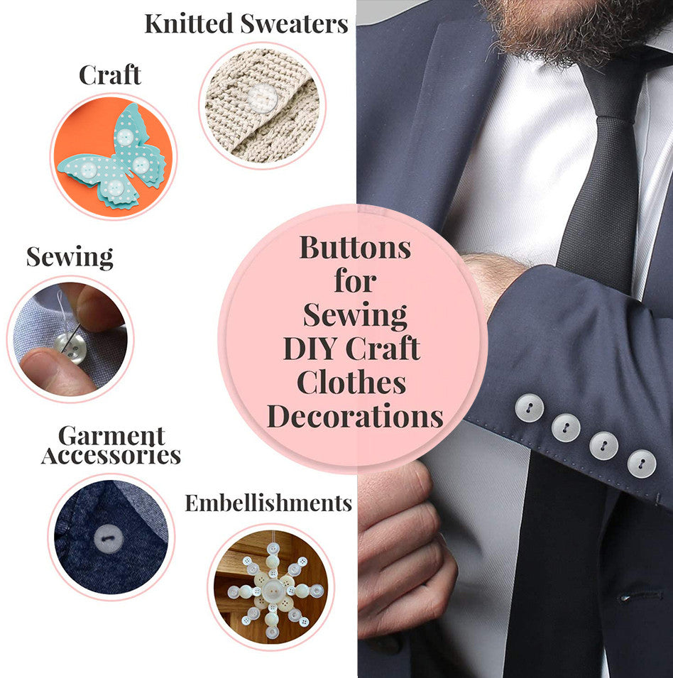 Clear Buttons - 4 Hole