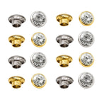 Flat Diamante Rivets With Pins (Pack of 10)