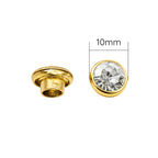 Flat Diamante Rivets With Pins (Pack of 10)