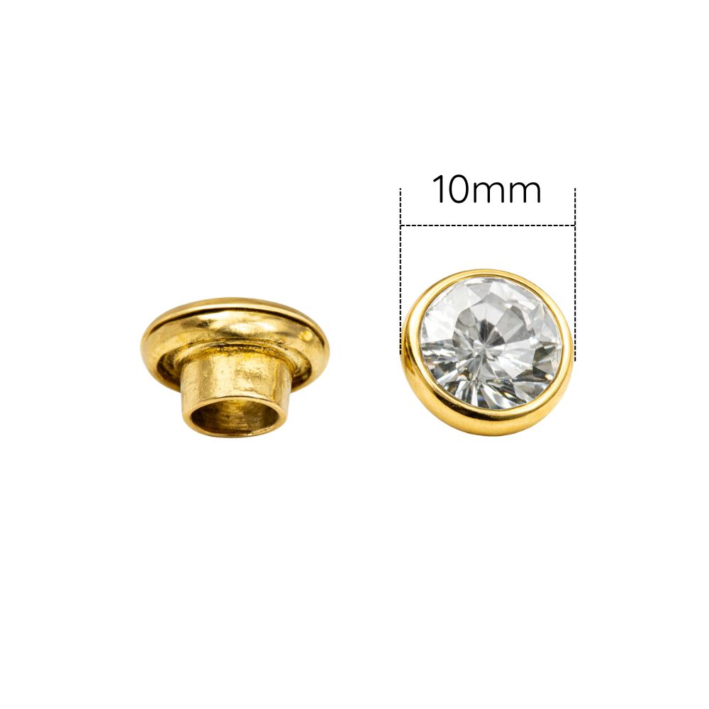 Flat Diamante Rivets With Pins (Pack of 10)