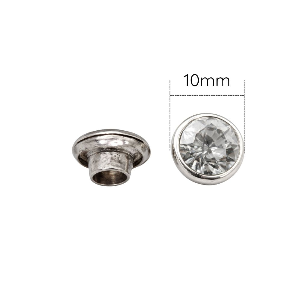 Flat Diamante Rivets With Pins (Pack of 10)