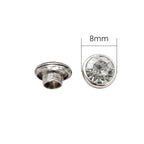 Flat Diamante Rivets With Pins (Pack of 10)
