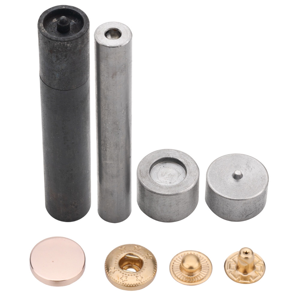 4-Part Flat Cap S Spring Press Studs Fixing Hand Tool Set