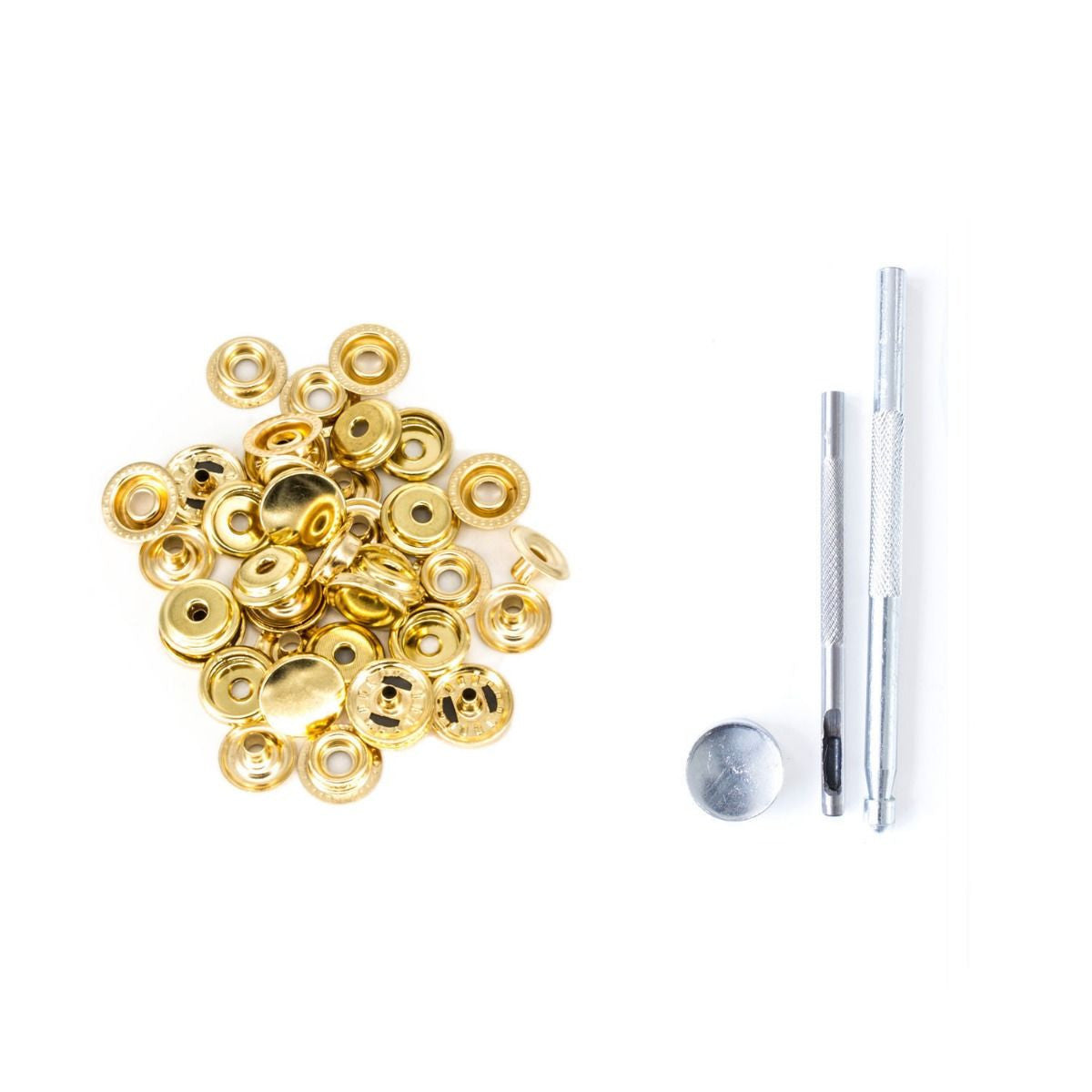 4-Part Press Studs with Hole Punch Hand Tools - Large (10 Sets)