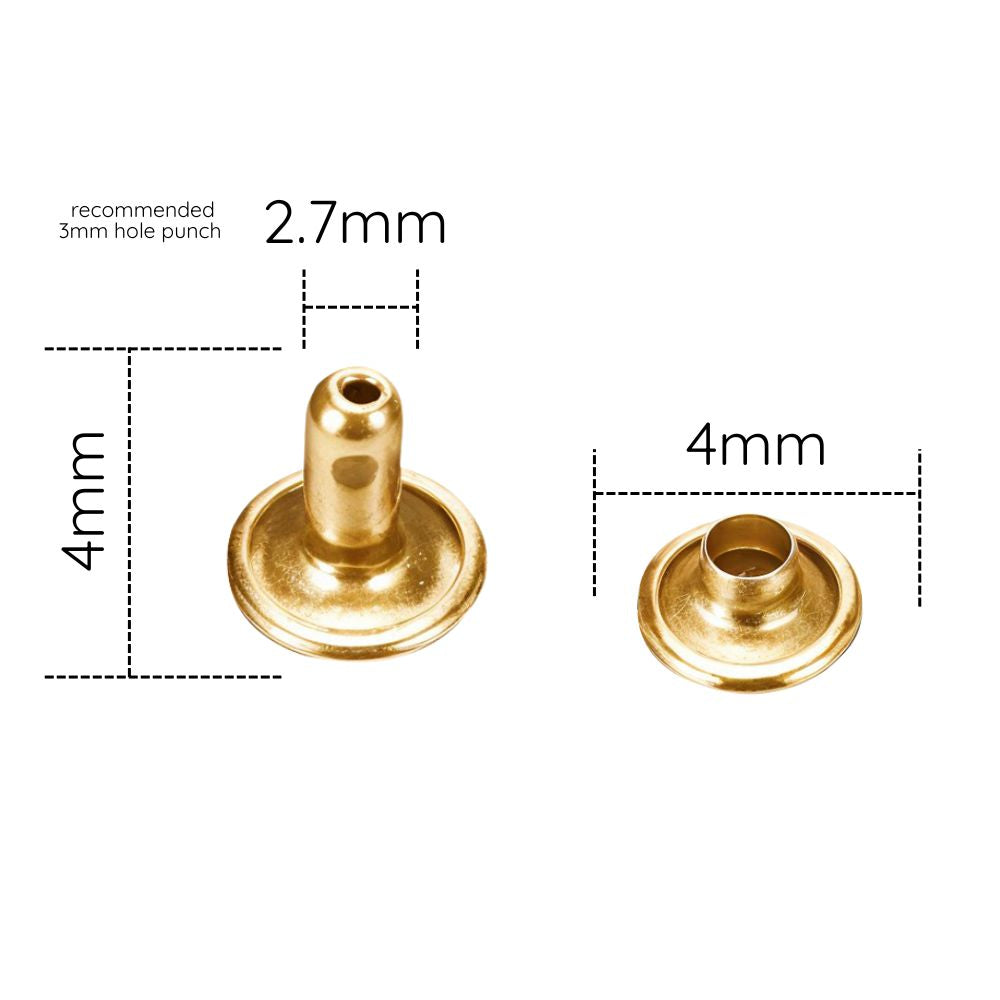 Double Cap Tubular Rivets (Pack of 100)