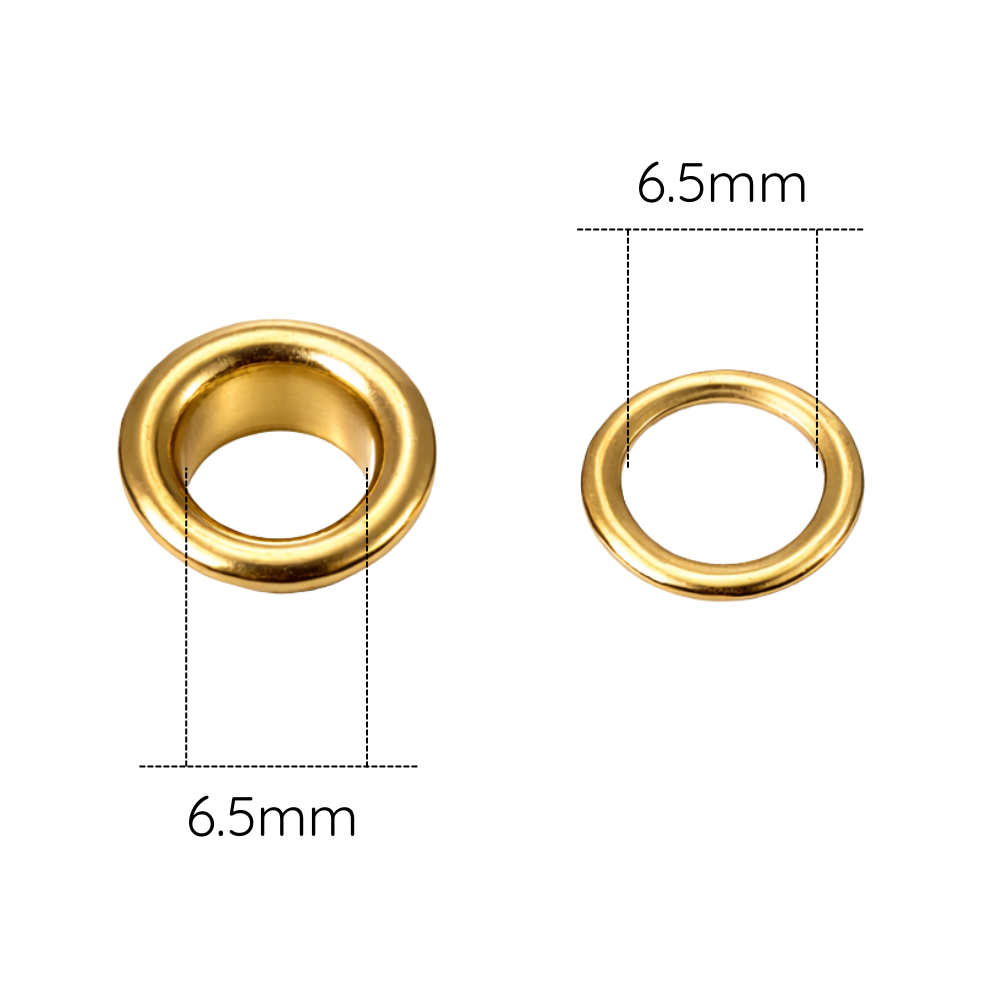 6.5mm Iron Eyelets with Aluminium Washers - Pack of 50