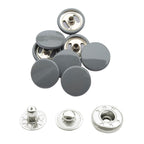15mm S Spring Press Studs with Coloured Caps and Silver Components (10 Sets)