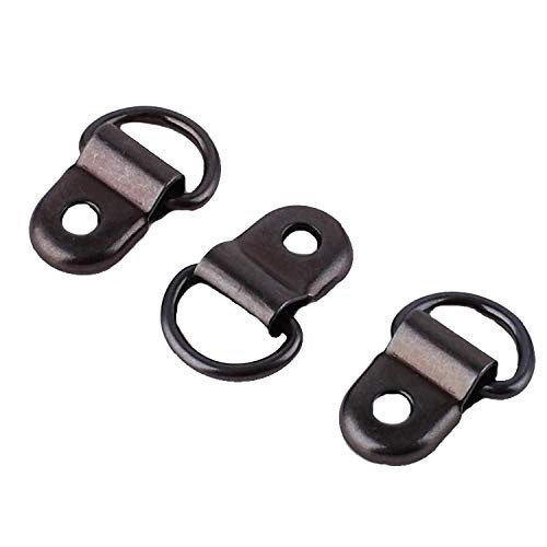 10mm Metal Single Hole D-Ring Hooks (Pack of 2)