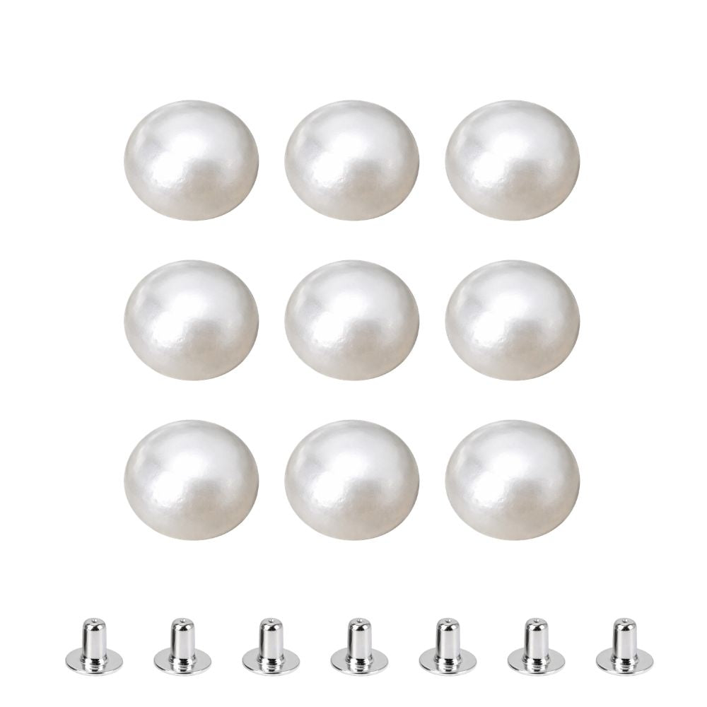 Half Round Pearl Rivet Studs with Base Pin (Pack of 100)
