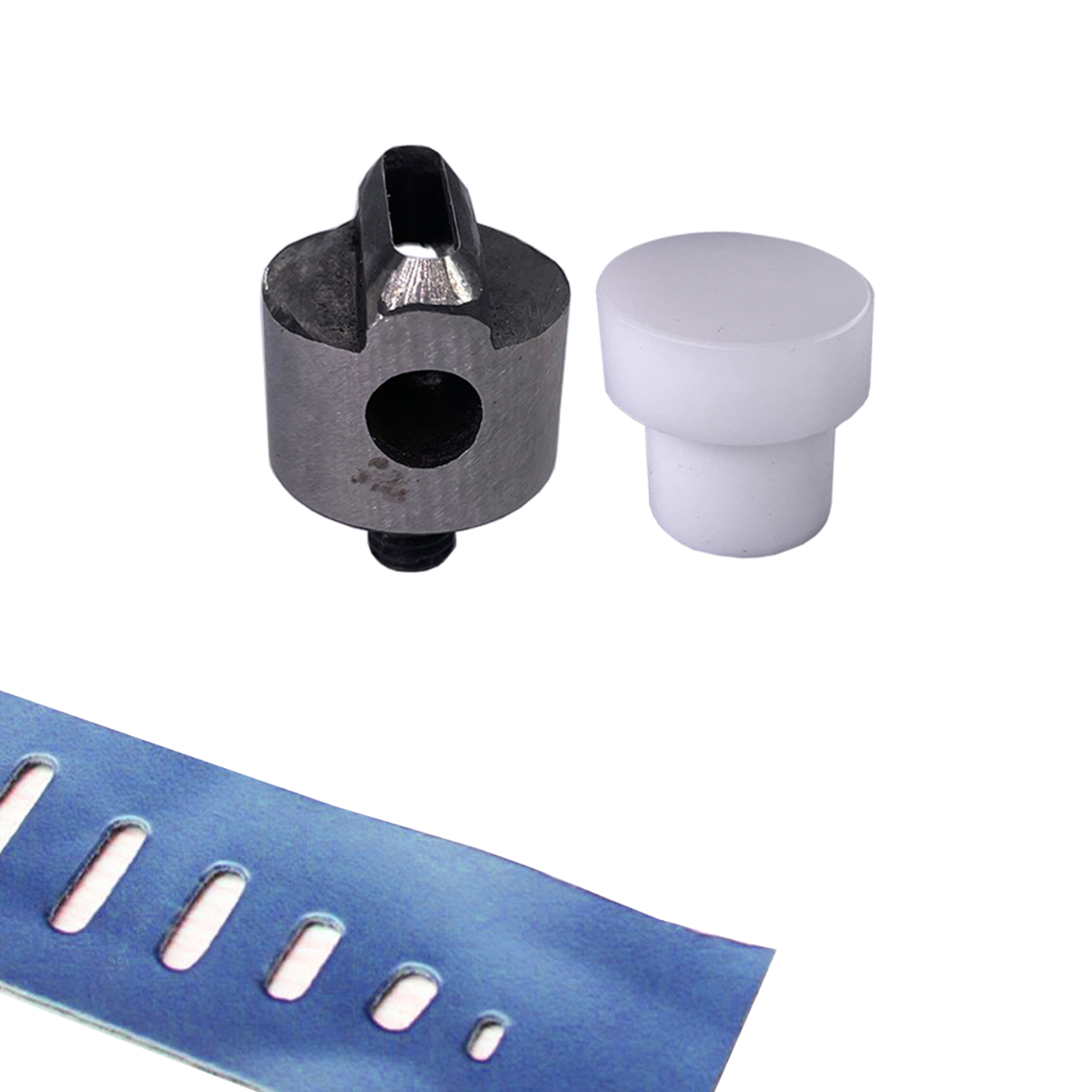 Oval Hole Punch Die with Plastic Base For Green Machine Hand Press