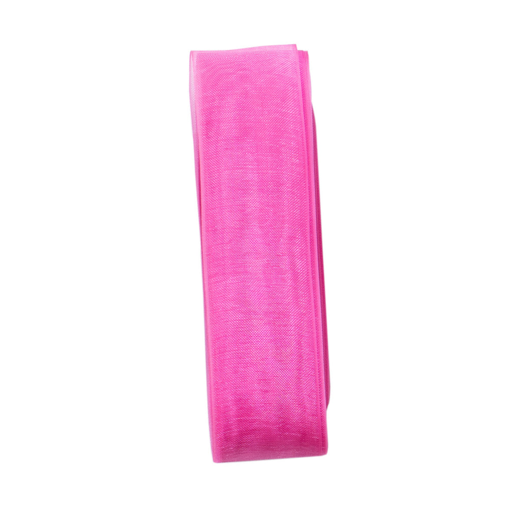 20m Organza Woven Edge Ribbon - Hot Pink